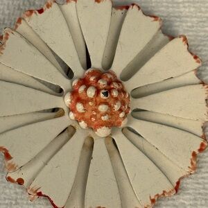 Vintage Floral brooch in Cream and Red. # 132